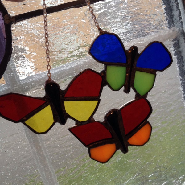 Trio stained glass butterflies