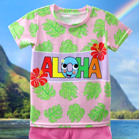 Hawaiian Aloha Girl's T-shirt All Over Print, Toddler, Kids