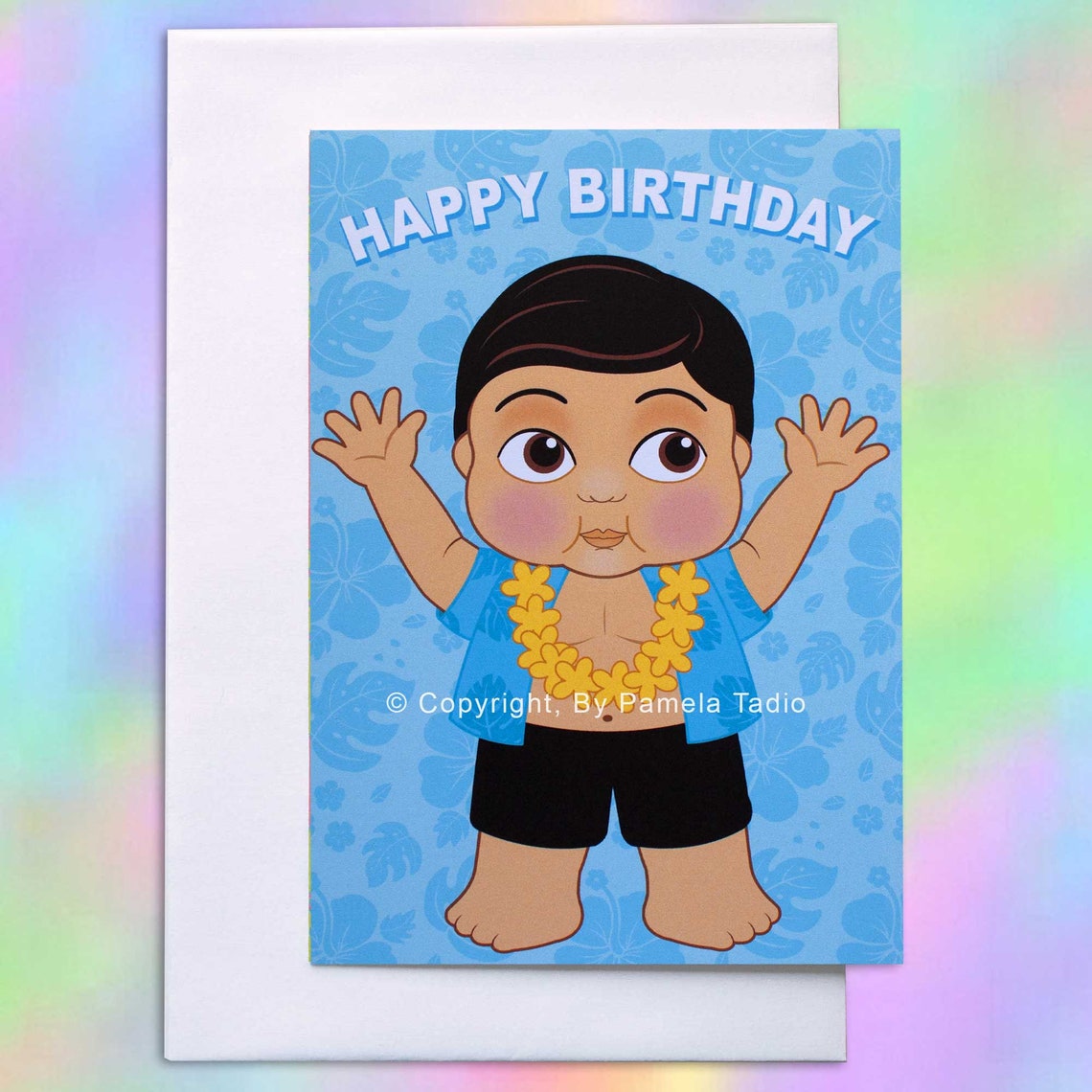Hawaiian Greeting Card Happy Birthday Boy Hawaii Greeting Etsy