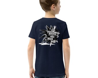 Die Schlacht wurde gewonnen, christliches Kreuz - Jugend-Kurzarm-T-Shirt
