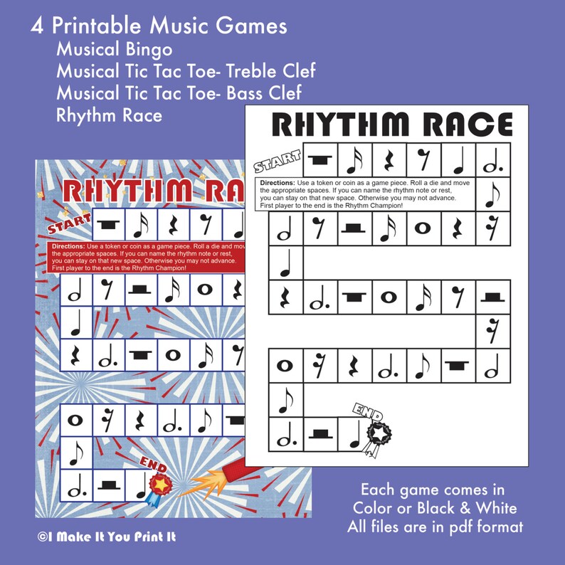 Printable Music Games | Etsy