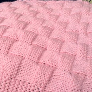 REALISTIC Basket Weave Knit Pattern -  In Baby Blanket or  Knitting Alone - Small / Med or Large Options Crib Throw Carry Sizes