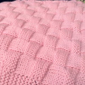 REALISTIC Basket Weave Knit Pattern -  In Baby Blanket or  Knitting Alone - Small / Med or Large Options Crib Throw Carry Sizes