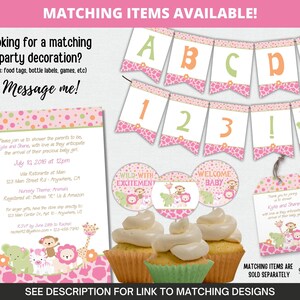 Printable Jungle Animals Baby Shower Banner Baby Girl Banner - Etsy