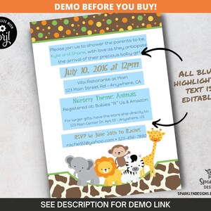 Printable Jungle Baby Shower Invitation Wild With Excitement - Etsy