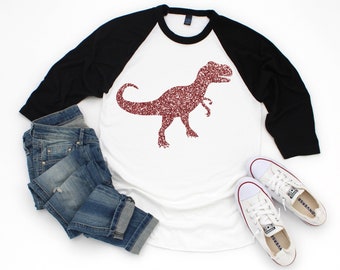 Dinosaur t shirt, dinosaur gifts, T-rex shirt, baseball T rex shirt, T-rex girl shirt, girl dinosaur shirt, T rex, Dinosaur shirt, girl dino