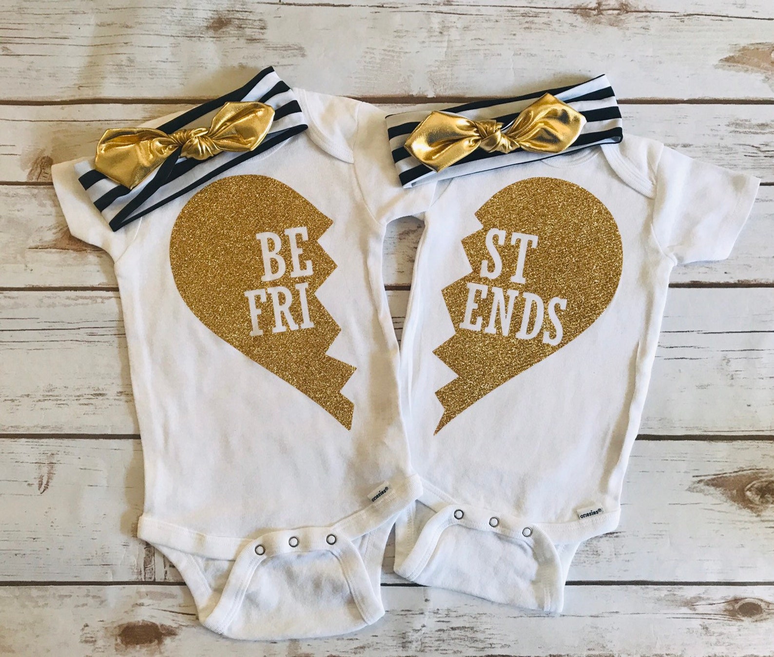 Best Friend Onesie Best Friend Onesie and Headbands Best Etsy