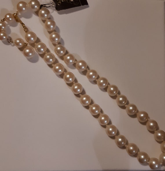 NWT Vintage 80's Marvella Faux Ivory Pearl Choker… - image 1