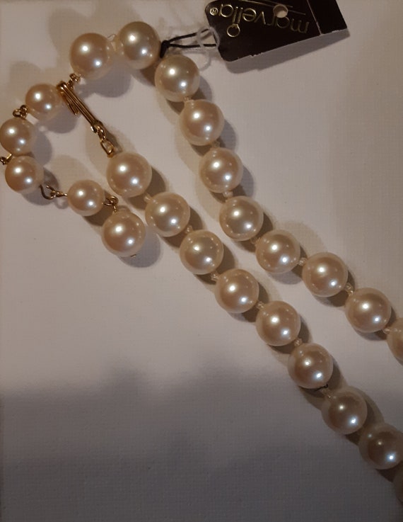 NWT Vintage 80's Marvella Faux Ivory Pearl Choker… - image 2