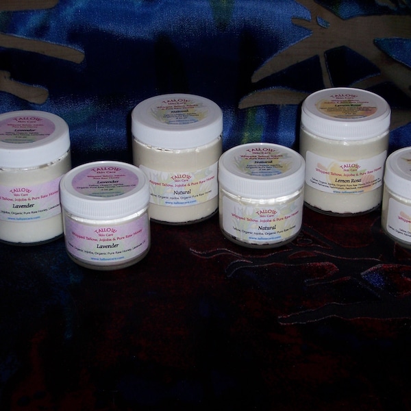 TALLOW Skin Care Cream - Whipped Body Cream with Organic Jojoba - 2 & 4 oz. jars