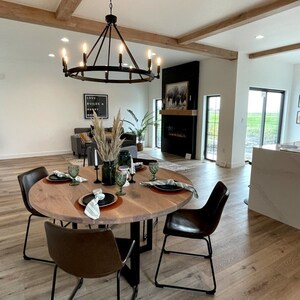 50" Round Dining Table Alternative Size & Finish Option Shown - Oak + Natural Rubio Monocoat