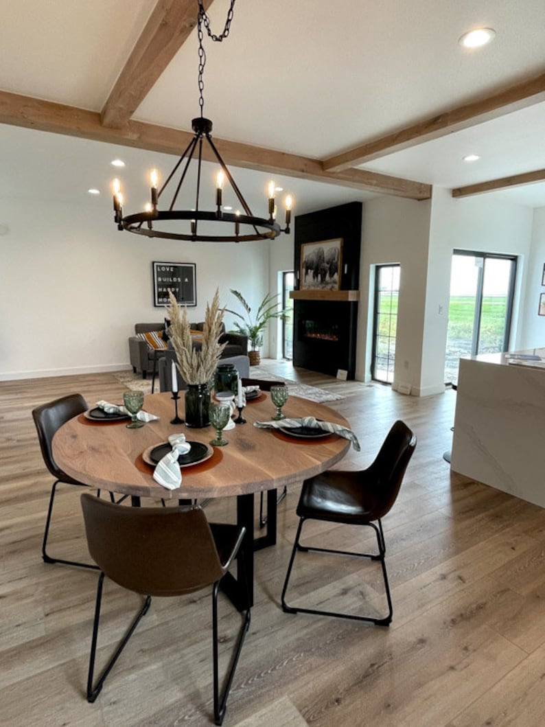 50" Round Dining Table Alternative Size & Finish Option Shown - Oak + Natural Rubio Monocoat