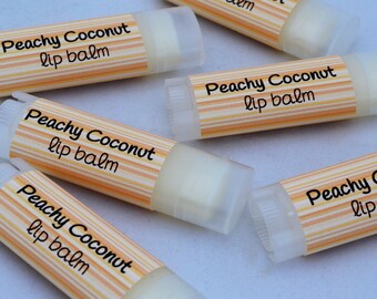 Peachy Coconut Lip Balm, Peach Chapstick, Coconut Lip Balm, Chapstick, Lip Moisturizer, Lip Care, Christmas Gift Idea, Peach Chapstick