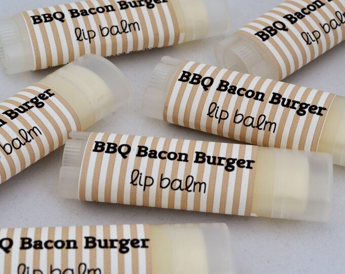 BBQ Bacon Burger Lip Balm, Novelty Chapstick, Weird Flavors, Sweetened