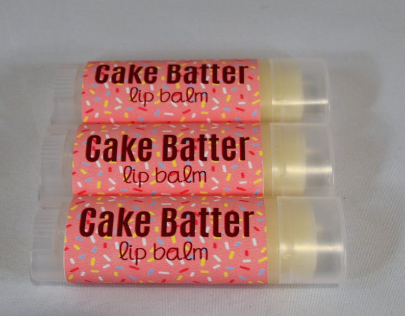 Cake Batter Chapstick Birthday Lip Balm Cake Lover Gift Etsy