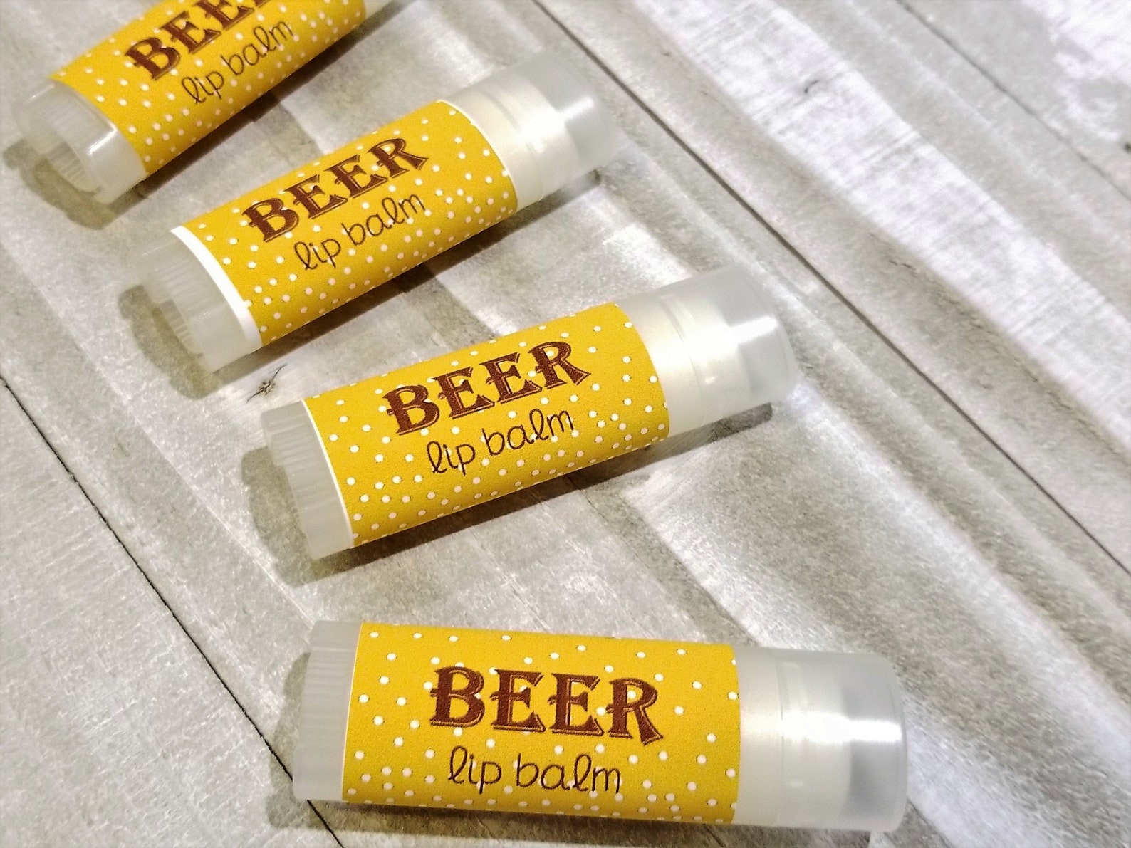 Beer Lip Balm Beer Chapstick Sweetened Lip Balm Novelty Lip Etsy