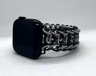 Odin-kinged  stainless steel Chain maille watch band for Apple iWatch and Samsung galaxy