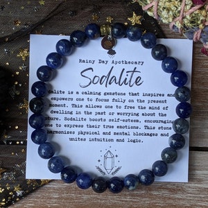 Sodalite Gemstone Bracelet | Harmony + Balance | Relationship Support | Calming | 6mm Gemstone Bracelet |