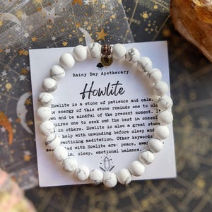 Howlite Gemstone Bracelet | 6mm Gemstone | Peace + Awareness | Crown Chakra |
