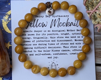 Yellow Mookaite | Mookaite Jasper| Solar Plexus | Positivity + Joy | 6mm Gemstone Bracelet |