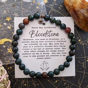 Bloodstone Gemstone Bracelet: Protective Talisman, Strength & Courage