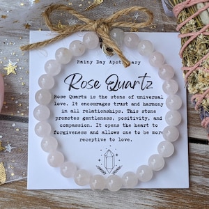 Rose Quartz Gemstone Bracelet | 6mm | Peace • Harmony • Love | Healing Stones |