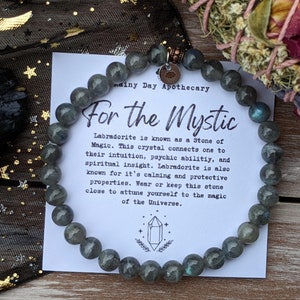 For the Mystic | Labradorite Gemstone Bracelet | Healing + Protective Stones | 6mm |
