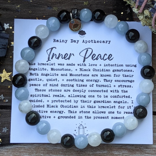 The Inner Peace Bracelet | Protective Gemstone Bracelet | Guardian Angels | 6mm Gemstone Bracelet |
