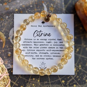 Citrine Gemstone Bracelet: Solar Plexus Chakra Healing, Positive Energy image 3