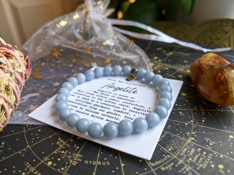 Angelite Gemstone Bracelet: Stone of Awareness, Spiritual Guidance image 2