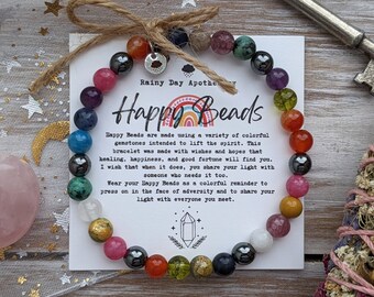 Happy Beads | 6mm Multi-Gemstone Bracelet | Healing Stones | Chakra Balancing |