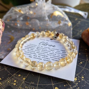 Citrine Gemstone Bracelet: Solar Plexus Chakra Healing, Positive Energy image 2