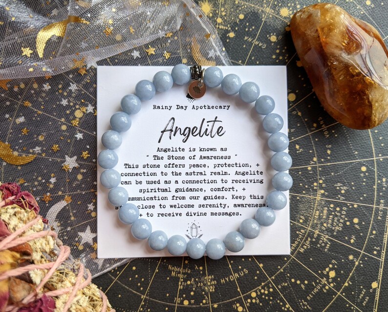 Angelite Gemstone Bracelet: Stone of Awareness, Spiritual Guidance image 6