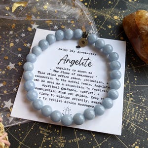 Angelite Gemstone Bracelet: Stone of Awareness, Spiritual Guidance image 5
