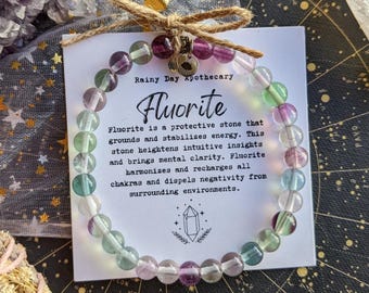 Fluorite Gemstone Bracelet | 6mm Gemstone | Inner Peace + Protection |