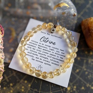 Citrine Gemstone Bracelet: Solar Plexus Chakra Healing, Positive Energy image 4