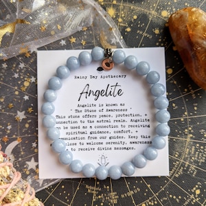 Angelite Gemstone Bracelet: Stone of Awareness, Spiritual Guidance image 3