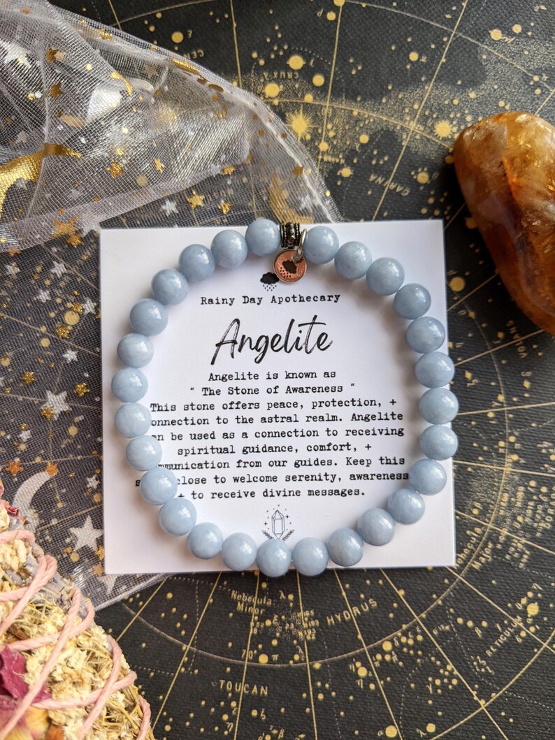 Angelite Gemstone Bracelet: Stone of Awareness, Spiritual Guidance image 3