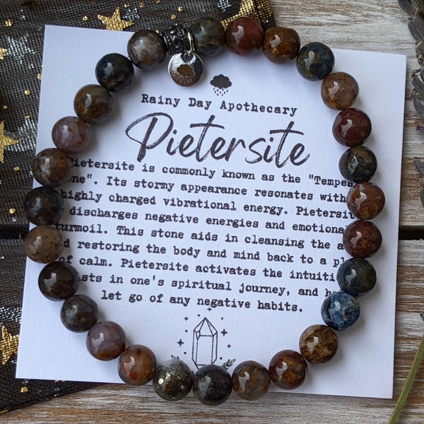 Pietersite Gemstone Bracelet | The Tempest Stone | Intuition • Transformation • Energy Cleansing  | 6mm Gemstone Bracelet |