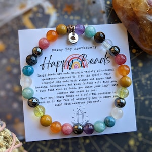 Happy Beads | 6mm Multi-Gemstone Bracelet | Healing Stones | Chakra Balancing | Pass Kindness Along | Share Your Light |