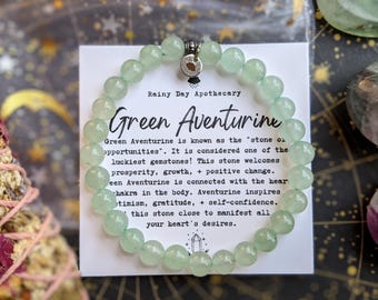 Green Aventurine Gemstone Bracelet: Luck, Prosperity, Heart Chakra