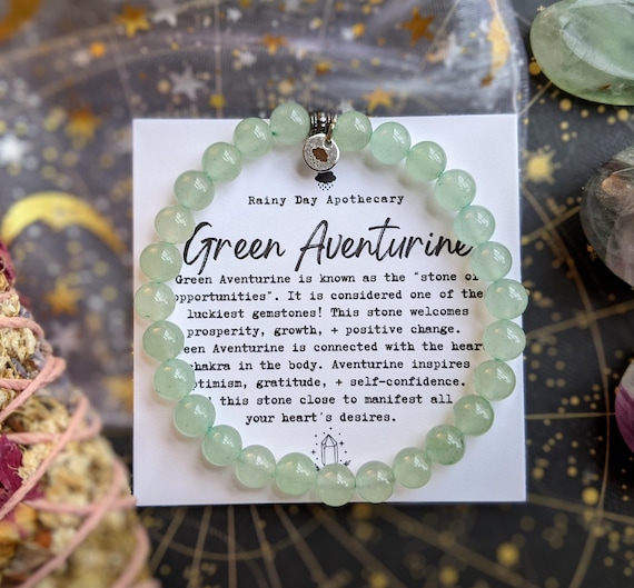 Green Aventurine Gemstone Bracelet: Luck, Prosperity, Heart Chakra