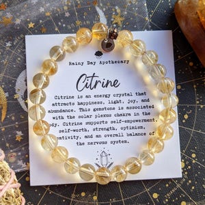 Citrine Gemstone Bracelet: Solar Plexus Chakra Healing, Positive Energy