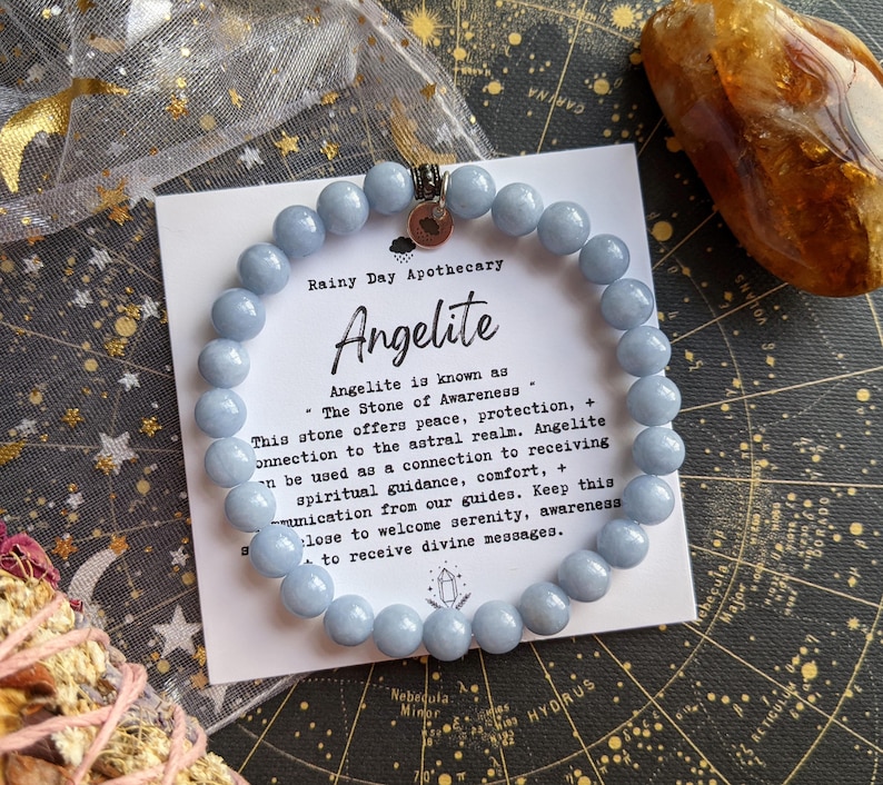 Angelite Gemstone Bracelet: Stone of Awareness, Spiritual Guidance image 4