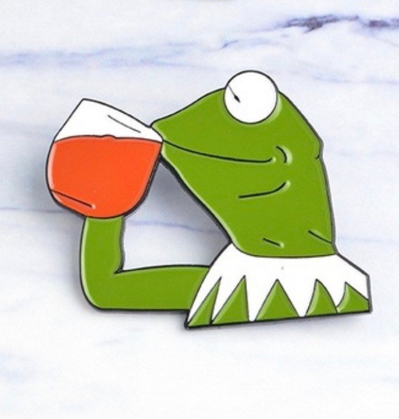 The Muppets Kermit The Frog Drinking Tea Pin