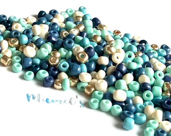 30g Rocailles, Beads,Glasperlen, 4mm,(6/0)Perlenmischung, Mix, Grundpreis: 76,66 EUR/kg Rocailles