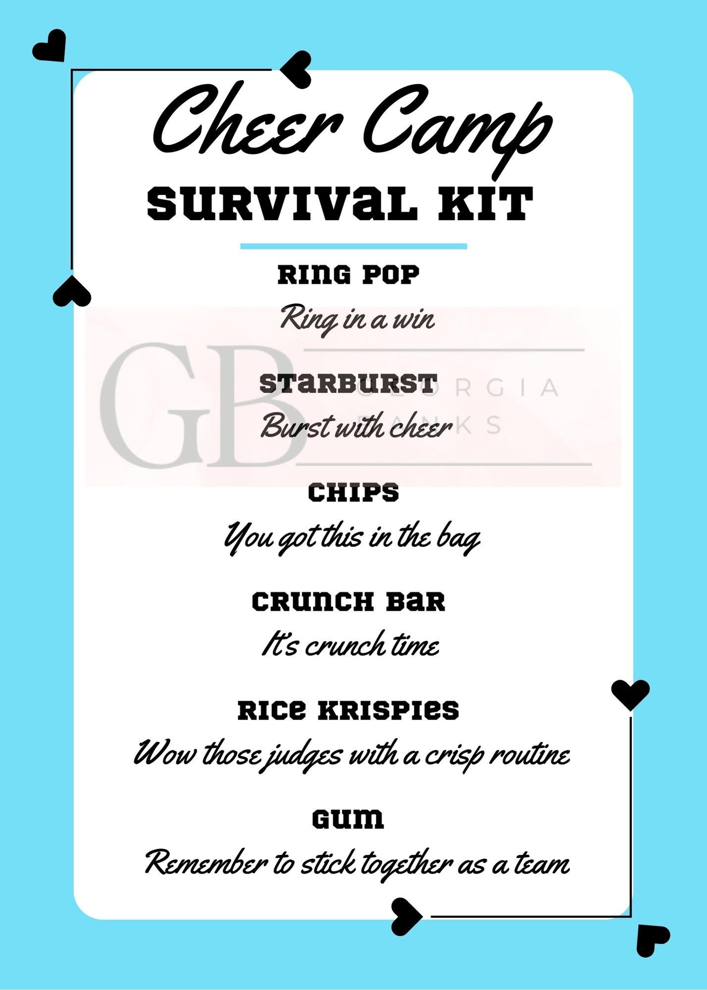 Cheer Camp Survival Kit Cheer Survival Kit cheer Team Gifts Etsy