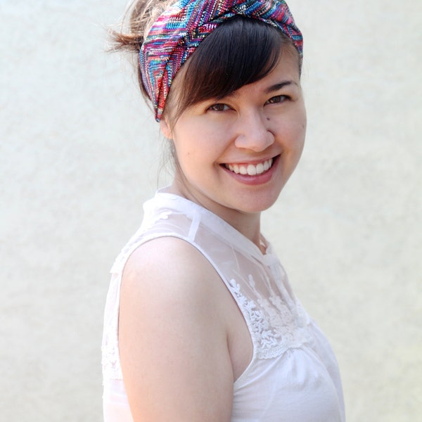 Boho Turban Headband, Colorful Tribal Twist Headwrap