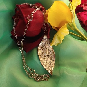 Electroform leaf necklace