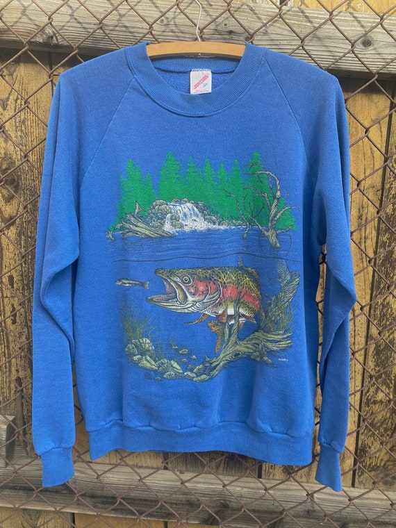 Vintage 1980s fish sweatshirt - Gem